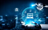 Illustrative: Futuristic robotic hand interacting with digital tax symbols and document icons in a global financial context. (iStock by Getty Images)