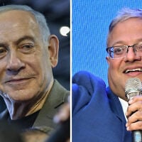 Prime Minister Benjamin Netanyahu (L) and National Security Minister Itamar Ben Gvir. (Sharon Leibel/Flash90, Avshalom Sassoni/FLASH90)