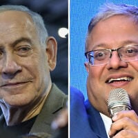 Prime Minister Benjamin Netanyahu (L) and National Security Minister Itamar Ben Gvir. (Sharon Leibel/Flash90, Avshalom Sassoni/FLASH90)