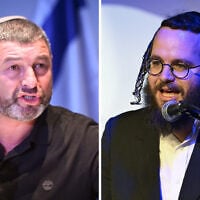 This composite image shows People of Israel party leader Ofer Winter (L) and Charedi Public party chief Moti Leitner. (Avshalom Sassoni/Flash90)