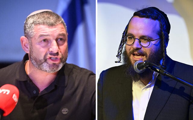 This composite image shows People of Israel party leader Ofer Winter (L) and Charedi Public party chief Moti Leitner. (Avshalom Sassoni/Flash90)