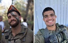 Staff Sgt. Ron Yonatan Roytman (left) and Sgt. Yuval Shai Svilem (right), killed in a shooting attack near Hebron in the West Bank on October 23, 2026. (Israel Defense Forces)