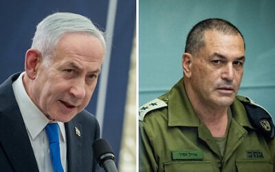 Left: Prime Minister Benjamin Netanyahu attends a ceremony on Mount Herzl in Jerusalem, August 5, 2026; Right: IDF Chief of Staff Eyal Zamir attends a Foreign Affairs and Defense Committee meeting at the Knesset in Jerusalem, May 10, 2026. (Chaim Goldberg/FLASH90, Yonatan Sindel/Flash90) Left: Prime Minister Benjamin Netanyahu attends a ceremony on Mount Herzl in Jerusalem, August 5, 2026; Right: IDF Chief of Staff Eyal Zamir attends a Foreign Affairs and Defense Committee meeting at the Knesset in Jerusalem, May 10, 2026. (Chaim Goldberg/FLASH90, Yonatan Sindel/Flash90)