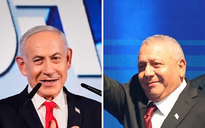 Prime Minister Benjamin Netanyahu (L) and Yashar leader Gadi Eisenkot (R). (AP Photo/Ohad Zwigenberg, Jack GUEZ/AFP)