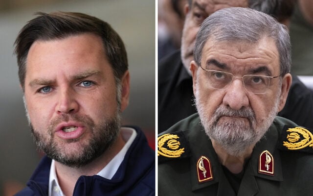 This composite image shows US Vice President JD Vance and Mohsen Rezaei, the head of Iran's supreme national security council. (AP/Jacquelyn Martin, Pool, Morteza Nikoubazl/NurPhoto) This composite image shows US Vice President JD Vance and Mohsen Rezaei, the head of Iran's supreme national security council. (AP/Jacquelyn Martin, Pool, Morteza Nikoubazl/NurPhoto)