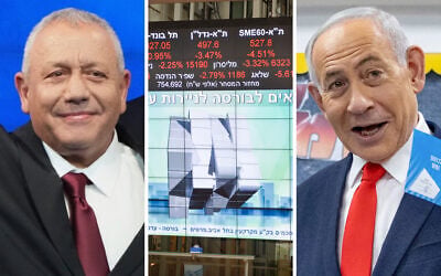 Tel Aviv shares tumble amid looming political deadlock following Israel's national election. (AP Photo/Ariel Schalit, Miriam Alster/Flash90, Yonatan Sindel/Pool Photo via AP) Tel Aviv shares tumble amid looming political deadlock following Israel's national election. (AP Photo/Ariel Schalit, Miriam Alster/Flash90, Yonatan Sindel/Pool Photo via AP)