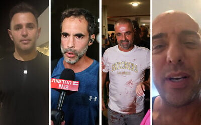 L-R: Dr. Shota Musayev, Asaf Rajuan, Yaniv Hayoun, Tzvika Manes, on September 30, 2026. (Sharon Wrobel/Times of Israel, Jack GUEZ/AFP, AP Photo/Tomer Appelbaum, Screenshot/Channel 12) L-R: Dr. Shota Musayev, Asaf Rajuan, Yaniv Hayoun, Tzvika Manes, on September 30, 2026. (Sharon Wrobel/Times of Israel, Jack GUEZ/AFP, AP Photo/Tomer Appelbaum, Screenshot/Channel 12)
