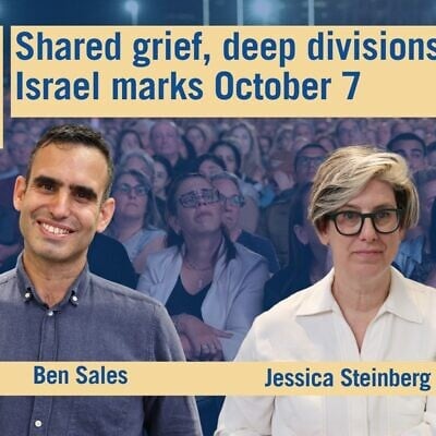 News editor Ben Sales appears on the Daily Briefing with host Jessica Steinberg on October 8, 2026 (Flash 90)