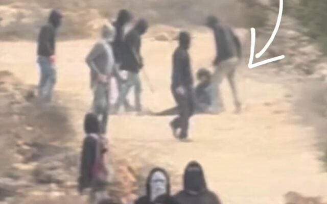 Settlers beat Washington Post photojournalist Heidi Levine (on the ground, second from right) during an olive harvest near the West Bank village of Abu Falah, according to activists accompanying the Palestinians, October 16, 2026. (Screenshot/X/Andrey X) Settlers beat Washington Post photojournalist Heidi Levine (on the ground, second from right) during an olive harvest near the West Bank village of Abu Falah, according to activists accompanying the Palestinians, October 16, 2026. (Screenshot/X/Andrey X)