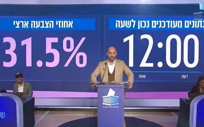 Dean Livne, acting director general of the Central Elections Committee, issues an update from the CEC's command center at the Knesset, October 27, 2026. (Screenshot: Central Elections Committee) Dean Livne, acting director general of the Central Elections Committee, issues an update from the CEC's command center at the Knesset, October 27, 2026. (Screenshot: Central Elections Committee)