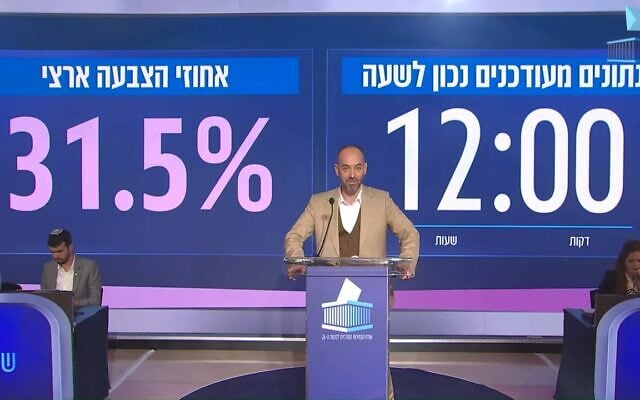 Dean Livne, acting director general of the Central Elections Committee, issues an update from the CEC's command center at the Knesset, October 27, 2026. (Screenshot: Central Elections Committee)